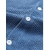 Mens Casual Corduroy Light Breathable Pocket Short Sleeve Shirts