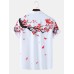 Mens Casual Flower Print Short Sleeve Shirts