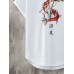 Mens Chinese Koi Lotus Print Crew Neck Short Sleeve T-Shirts