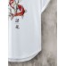 Mens Chinese Koi Lotus Print Crew Neck Short Sleeve T-Shirts