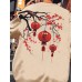 Mens Chinese Lantern Floral Back Print Short Sleeve T-Shirts