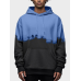 Mens Chinese Style Ink Print Kangaroo Pocket Drawstring Hoodies