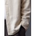 Mens Chinese Style Stand Collar Cotton Solid Long Sleeve Shirts