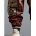 Mens Chinese Tribal Geometric Print Patchwork Drawstring Waist Pants