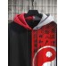 Mens Chinese Yin Yang Patchwork Kangaroo Pocket Drawstring Hoodies