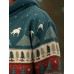 Mens Christmas Tree Elk Print Long Sleeve Drawstring Hoodies