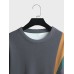 Mens Color Block Patchwork Crew Neck Loose Pullover Sweatshirts