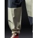 Mens Color Block Patchwork Drawstring Waist Casual Loose Pants