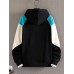 Mens Color Block Patchwork Kangaroo Pocket Casual Drawstring Hoodies