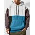 Mens Color Block Patchwork Kangaroo Pocket Drawstring Hoodies