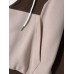 Mens Color Block Patchwork Zip Front Drawstring Hooded Jacket