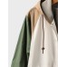 Mens Color Block Patchwork Zip Front Hooded Windbreaker Jacket