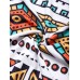 Mens Colorful Geometric Print Chest Pocket Ethnic Short Sleeve T-Shirts