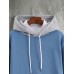 Mens Contrast Kangaroo Pocket Loose Casual Drawstring Hoodies