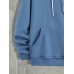 Mens Contrast Kangaroo Pocket Loose Casual Drawstring Hoodies