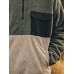 Mens Contrast Patchwork Half Zip Flap Pocket Fleece Pullover Sweatshirts