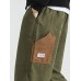 Mens Contrast Pocket Elastic Cuff Casual Corduroy Pants