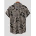 Mens Cotton Linen Ethnic Floral Print Shirt