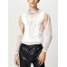 Mens Cutout Mesh See Through Solid Long Sleeve T-Shirt