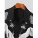 Mens Embroidered Fringe Long Sleeve Shirt