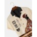 Mens Ethnic Cartoon Figure Patchwork Button Revere Collar Shirts