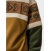 Mens Ethnic Geometric Pattern Patchwork Half Zip Pullover Sweatshirts