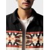 Mens  Ethnic Geometric Pattern Patchwork Lapel Long Sleeve Shirts