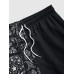 Mens Ethnic Paisley Japanese Print Patchwork Loose Shorts