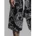 Mens Ethnic Paisley Print Side Pockets Drawstring Waist Shorts