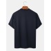 Mens Ethnic Pattern Chest Pocket Crew Neck Short Sleeve T-Shirts