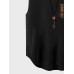 Mens Ethnic Pattern Curved Hem Sleeveless Tanks