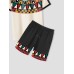 Mens Ethnic Pattern Patchwork Drawstring Waist Two Pieces Outfits