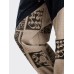 Mens Ethnic Pattern Patchwork Loose Drawstring Waist Pants