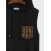 Mens Ethnic Pattern Sleeveless Hooded Tanks