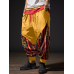 Mens Ethnic Print Contrast Patchwork Loose Drawstring Waist Pants