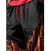 Mens Ethnic Print Contrast Patchwork Loose Drawstring Waist Pants