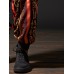 Mens Ethnic Print Contrast Patchwork Loose Drawstring Waist Pants