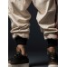 Mens Ethnic Print Patchwork Loose Drawstring Waist Pants