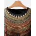 Mens Ethnic Totem Print Crew Neck Short Sleeve T-Shirts