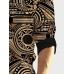 Mens Ethnic Totem Print Half Button Long Sleeve Henley Shirts