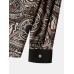 Mens Ethnic Totem Print Half Button Long Sleeve Henley Shirts