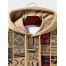 Mens Ethnic Tribal Geometric Print Patchwork Drawstring Hoodies