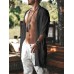 Mens Fringe Hem Half Sleeve Cardigan