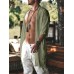 Mens Fringe Hem Half Sleeve Cardigan