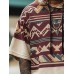 Mens Geometric Ethnic Pattern Hooded Short Sleeve T-Shirts