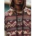 Mens Geometric Ethnic Pattern Hooded Short Sleeve T-Shirts