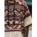 Mens Geometric Ethnic Pattern Hooded Short Sleeve T-Shirts