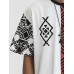 Mens Geometric Ethnic Pattern Patchwork Crew Neck Short Sleeve T-Shirts