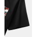 Mens Geometric Print Patchwork Chest Pocket Short Sleeve Hooded T-Shirts