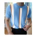 Mens Japan Striped Short Sleeve Knit T-shirt